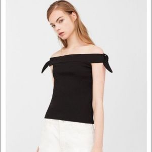 NWT Mango off shoulder dark GREEN top size small